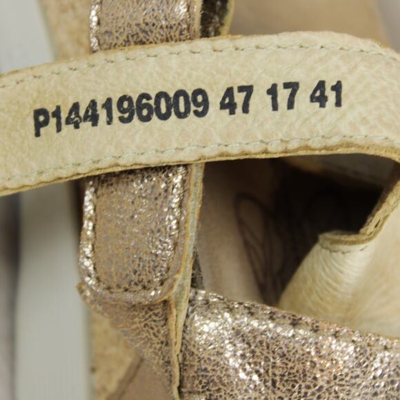 Fly London Wedge Sandals Womens 10.5 Gold Leather - Picture 10 of 10